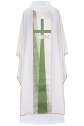 Ecru ornat drukowany z szerokim pasem