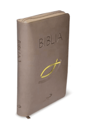 Biblia w oprawie z suwakiem - brąz