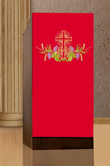 Serweta na lektorium haftowana Krzyż i IHS 