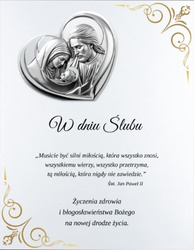 Pamiątka Ślubu - Panel z Motywem Świętej Rodziny i Cytatem