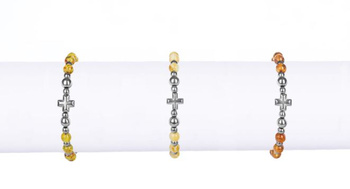 Bransoletka - dziesiątek różańca - Delicate (Ambra) 6 mm - mix