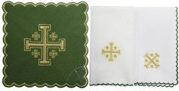 Bielizna kielichowa haftowana Krzyż jerozolimski