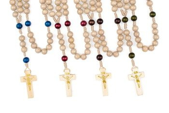 Różaniec duży drewniany na sznurku