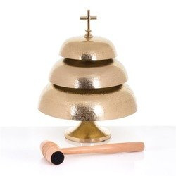 Gong - mosiądz - drewniany młotek - 40 cm