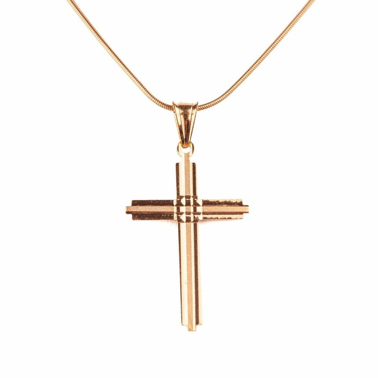 Srebrny krzyżyk prosty - pozłacany