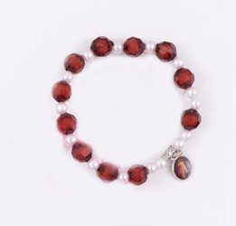 Bransoletka dziesiątka różańca - Jezus Miłosierny