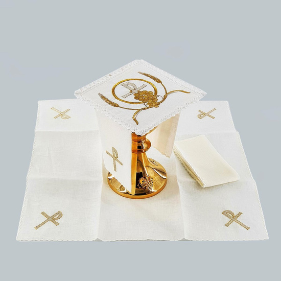 Bielizna kielichowa haftowana 100% len 