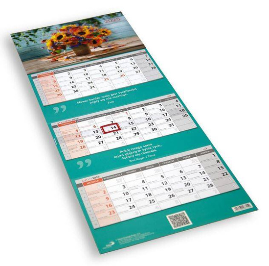 Kalendarz 2025 Trójdzielny - Kwiaty