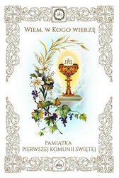 Wiem, w Kogo wierzę - Pamiątka I Komunii Świętej kielich