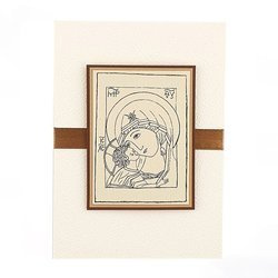 Kartka Ikona Matka Boża Włodzimierska - ecru