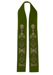 Zielona stuła kapłańska "Kielich IHS"