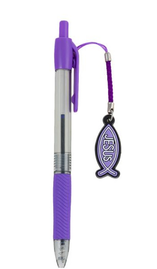 Długopis - rybka chrześcijańska - Ichtys (fioletowy)