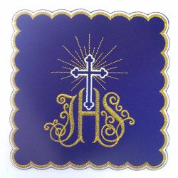 Palka haftowana IHS Krzyż jaśniejący