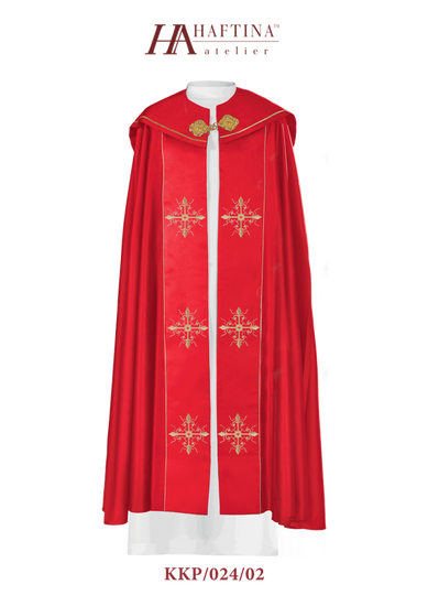 Kapa czerwona  liturgiczna haftowana