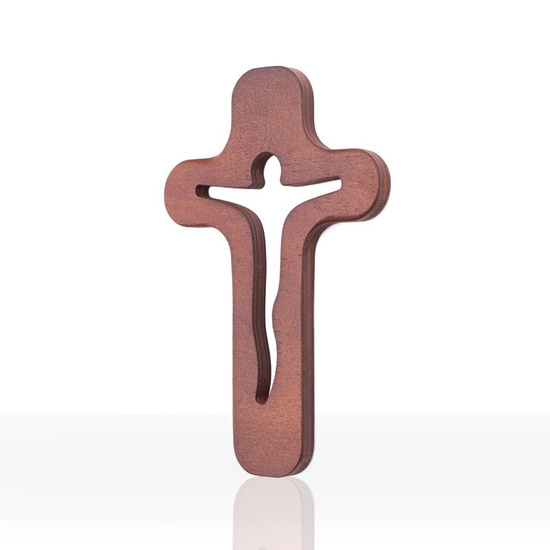 Krzyż z wyciętym kształtem Jezusa - 18 cm