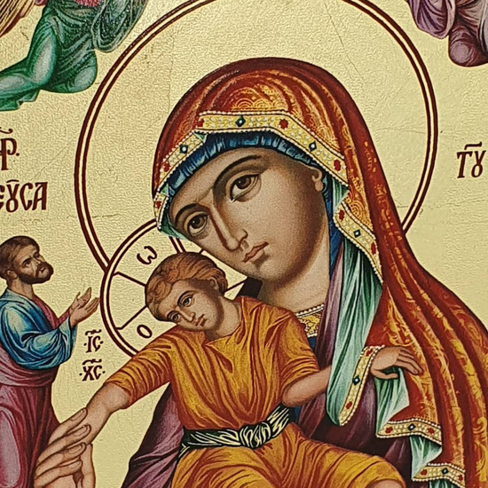 Ikona Eleusa Józef, Chrystus, aniołowie