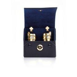 Pojemnik na oleje - vintage podwójny w etui skórzanym