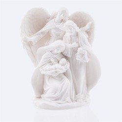 Szopka bożonarodzeniowa - Święta Rodzina - Anioł - Alabaster