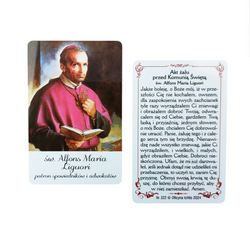 Obrazek plastikowy z modlitwą św. Alfons Maria Liguori
