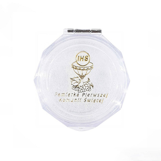 Pudełko na różaniec - Pamiątka Pierwszej Komunii Świętej - przeźroczysty 