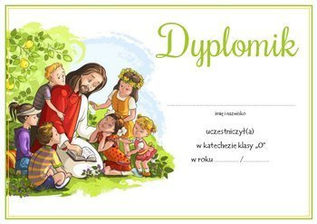 Dyplomik ukończenia katechezy dla klasy "0"