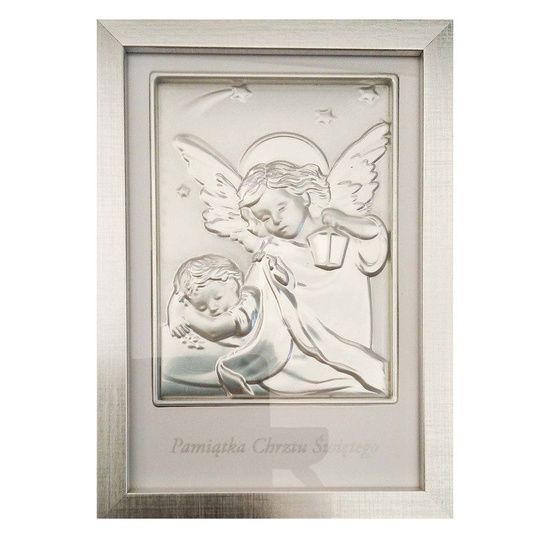 Obrazek srebrny Pamiątka Chrztu Świętego