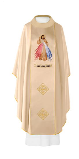 Złoty ornat haftowany Miłosierdzie Boże + IHS 