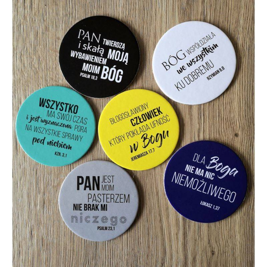 Podstawka korkowa okrągła - Błogosławiony człowiek, który pokłada ufność w Bogu