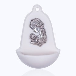 Kropielnica - Matka Boża - wklejka metalowa - Alabaster