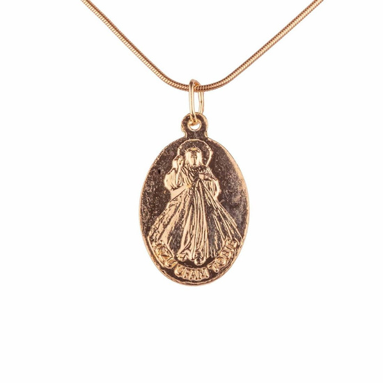 Medalik Matka Boża Częstochowska / Jezus Miłosierny - srebrny - pozłacany 