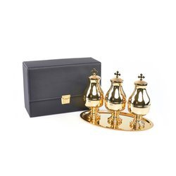 Pojemnik na oleje Crismera ALTO ze szklanym wkładem - 16 cm (3 sztuki)