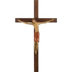 Drewniany brązowy krzyż (100 cm)