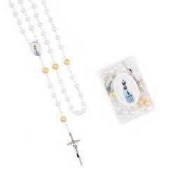 Różaniec szklany w pudełku - Matka Boża Fatimska - 0,8x0,10 cm