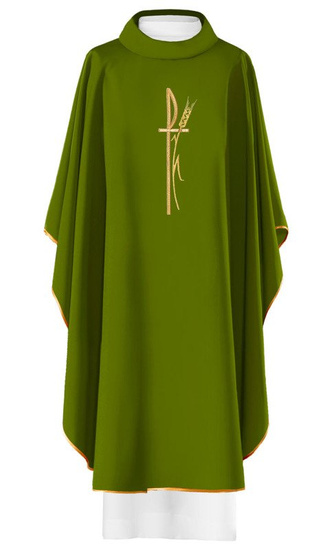Zielony ornat liturgiczny haftowany symbol "PAX" 
