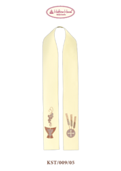 Ecru stuła „Kielich, Kłosy i Winogrona"