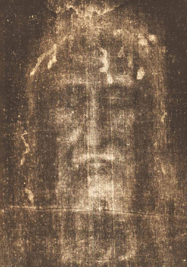 Kartka -Twarz Jezusa z całunu Turyńskiego