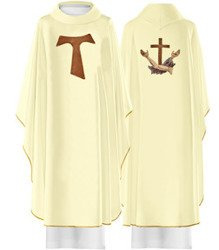 Ecru ornat Święty Franciszek Krzyż TAU