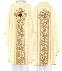 Ornat haftowany "Serce Pana Jezusa, symbol PAX "