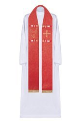 Czerwona stuła haftowana z Duchem Świętym