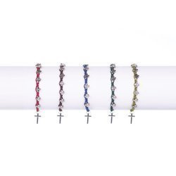 Bransoletka - dziesiątek różańca - krzyż - Metallo