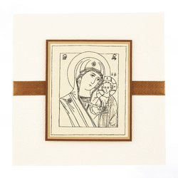 Kartka Ikona Matka Boża Kazańska - ecru