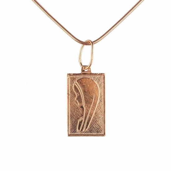 Medalik Matka Boża - srebrny - pozłacany