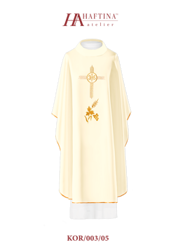 Ecru ornat haftowany IHS