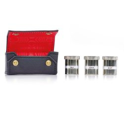 Trzy pojemniki na oleje, nikiel w etui