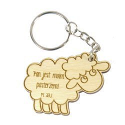 Brelok drewniany - Pan jest moim Pasterzem