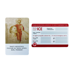 Obrazek plastikowy z modlitwą św. Krzysztof