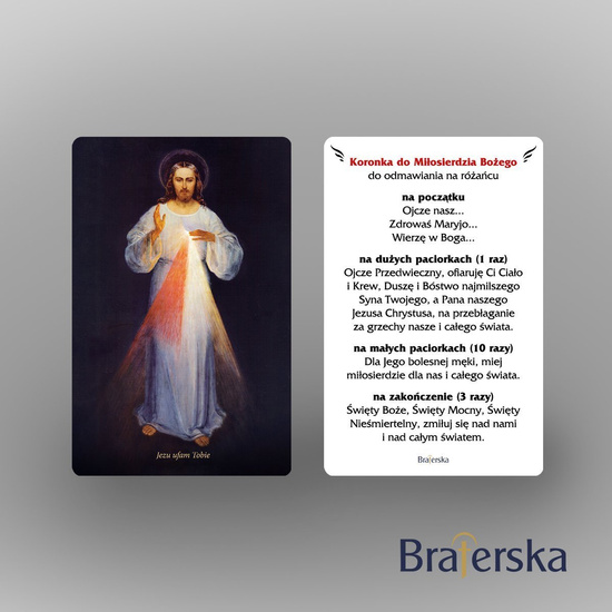 Plastikowy obrazek "Jezus Miłosierny i Koronka"