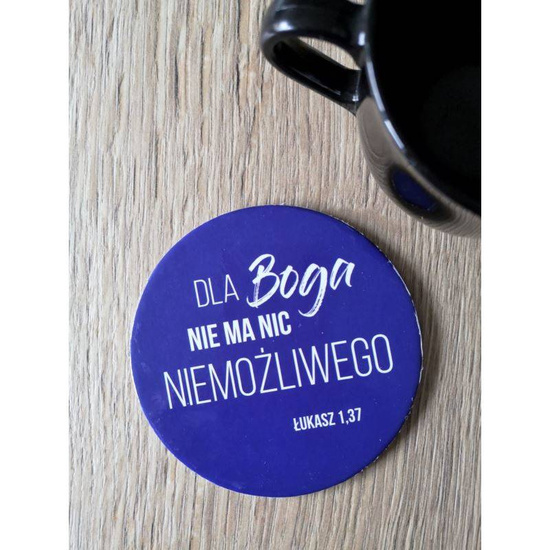 Podstawka korkowa okrągła - Dla Boga nie ma nic niemożliwego