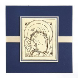 Kartka Ikona Matka Boża Włodzimierska - granatowy