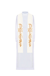 Stuła kapłańska haftowana Alfa i Omega